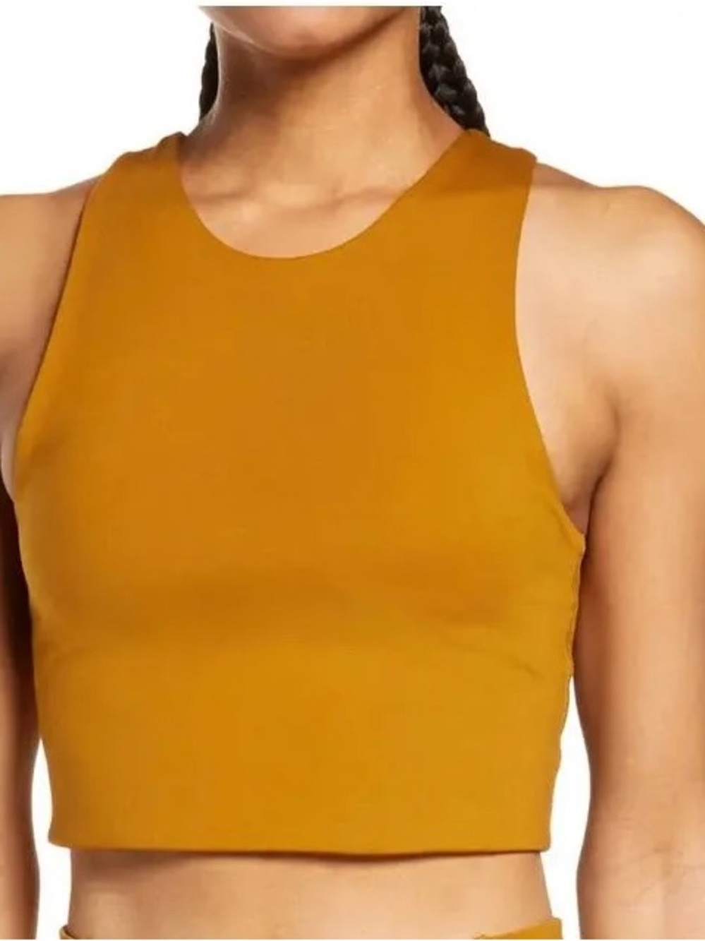 girlfriend collective Mustard High-Neck Crop Tank
